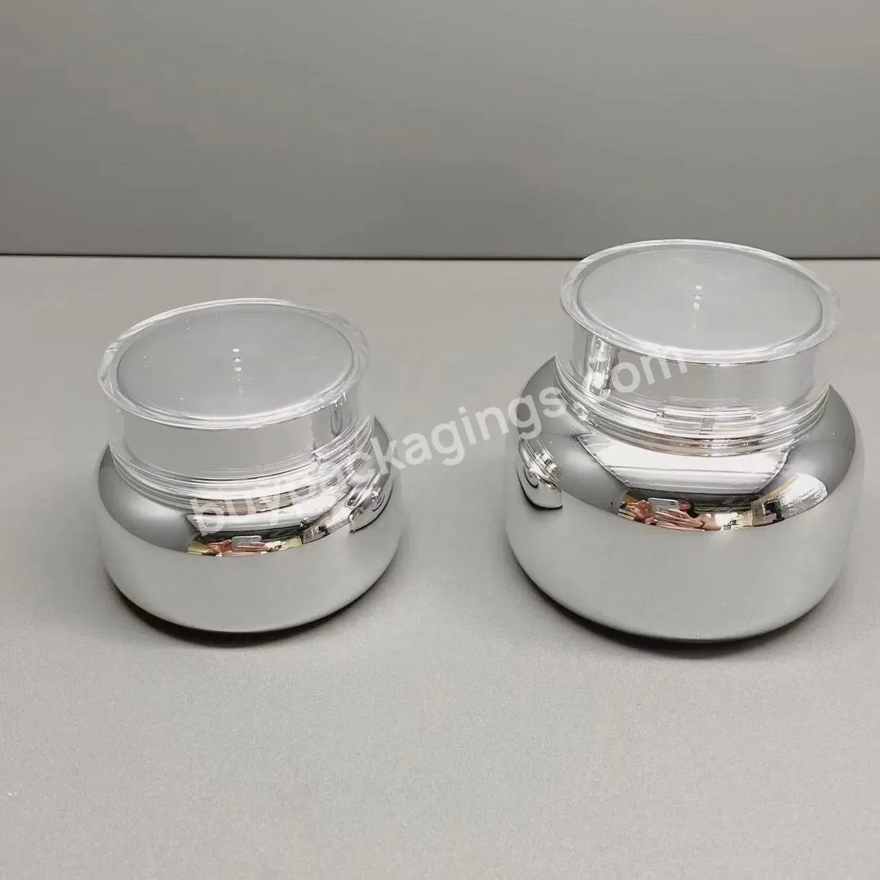 Round Cosmetic Glass Jar With Acrylic Cap Big Capacity Face Cream Jar Face Mask Container 50/120g