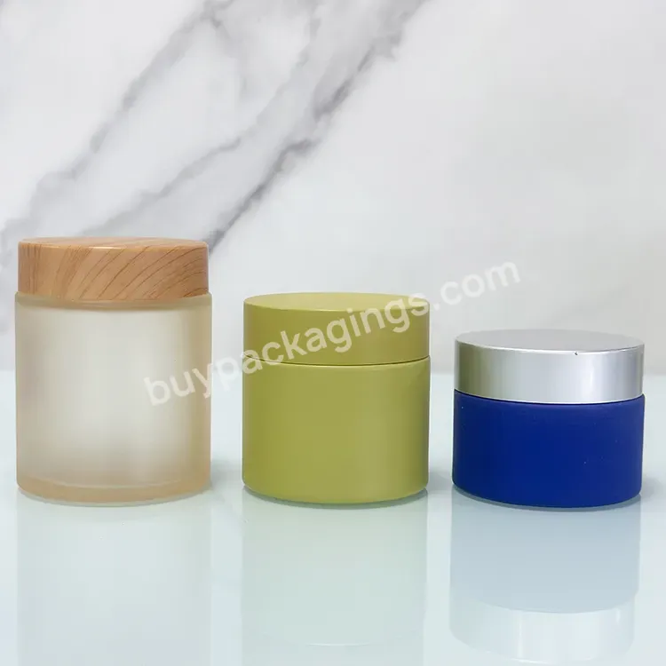 Round Cream Container Jars High Quality Frosted Orange Transparent Glass Free Samples Cosmetic Jar 5g 10g 15g 20g 30g 50g 100g