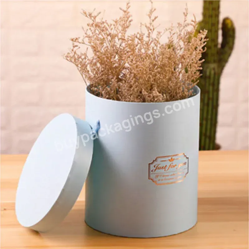 Round Custom Size Floral Arrangement Packaging Flower Cardboard Cylindrical Gift Box