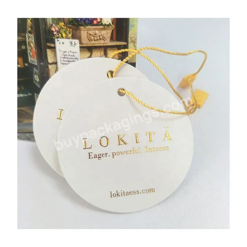 Round Design Gold Foil Printing Logo Label Tag