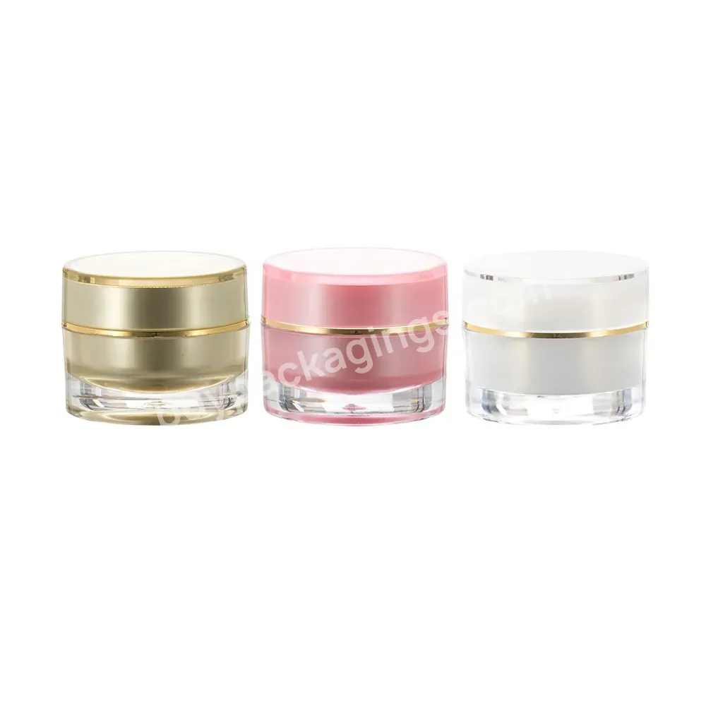 Round Double Wall Luxury Skin Care Cosmetic Facial Cream Container Packaging 10 G Acrylic Jar For Eye Cream