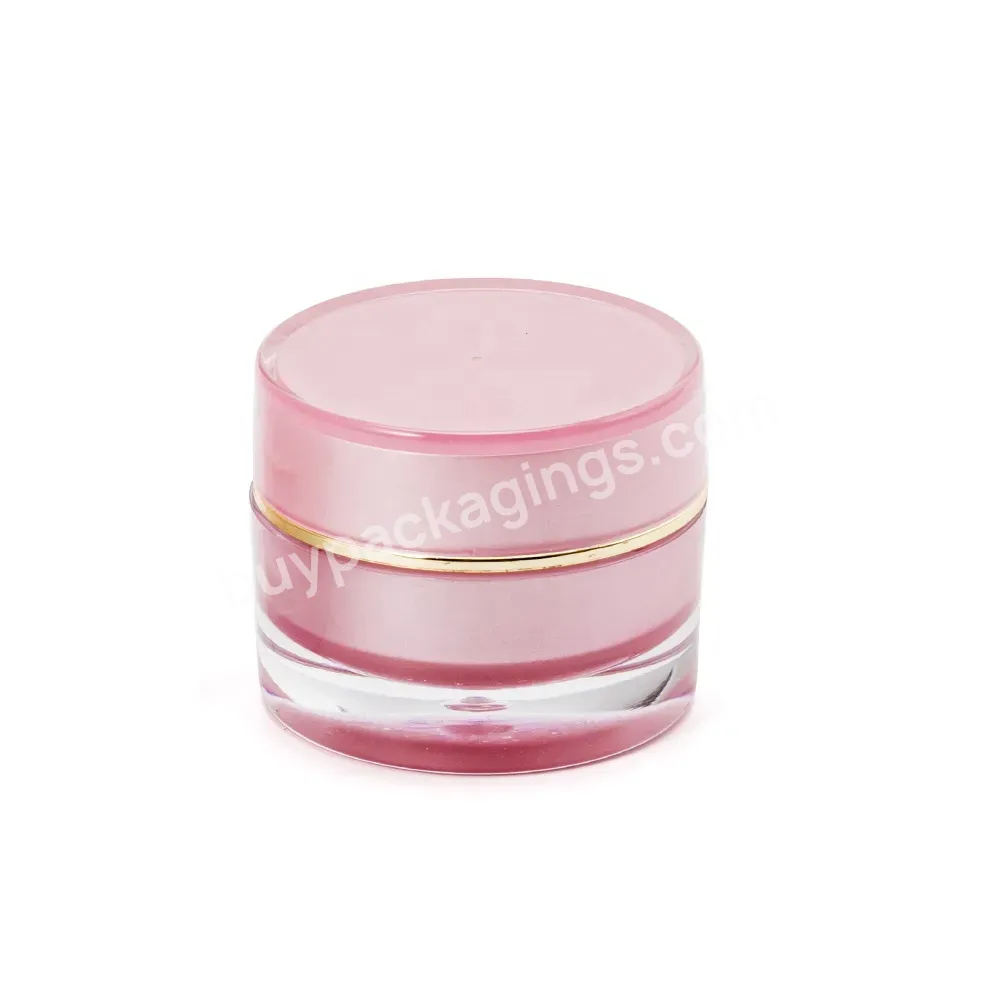 Round Double Wall Luxury Skin Care Cosmetic Facial Cream Container Packaging 10 G Acrylic Jar For Eye Cream