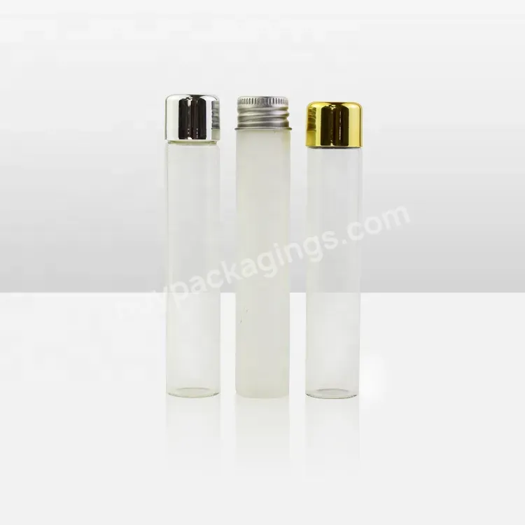 Round Flat Bottom Sample Bottle Smell Proof 22*115mm Borosilicate Glass Test Tube With Aluminum Screw Cap