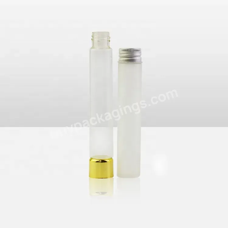 Round Flat Bottom Sample Bottle Smell Proof 22*115mm Borosilicate Glass Test Tube With Aluminum Screw Cap