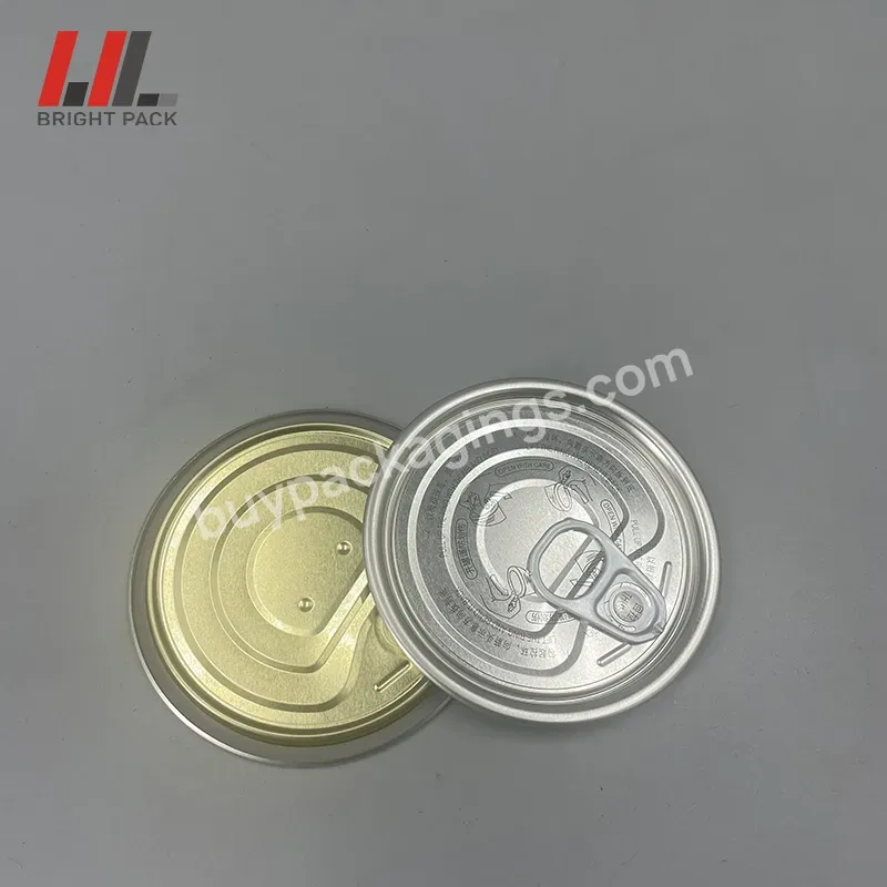 Round Lid With Pull Ring Tin Easy Open End 75mm 300 Tinplate Coating Easy Open Door For Fish Meat Can Lid