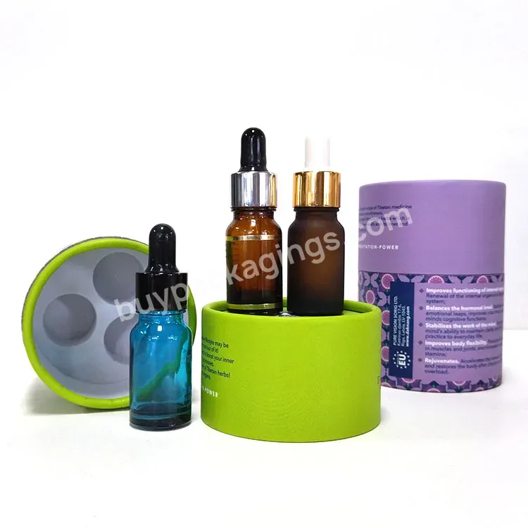 Round Luxury Serum Skincare Hair Oil Amber Glass Eye Dropper Bottle 5ml 10ml 15ml 30ml 100ml With Paper Box Tube