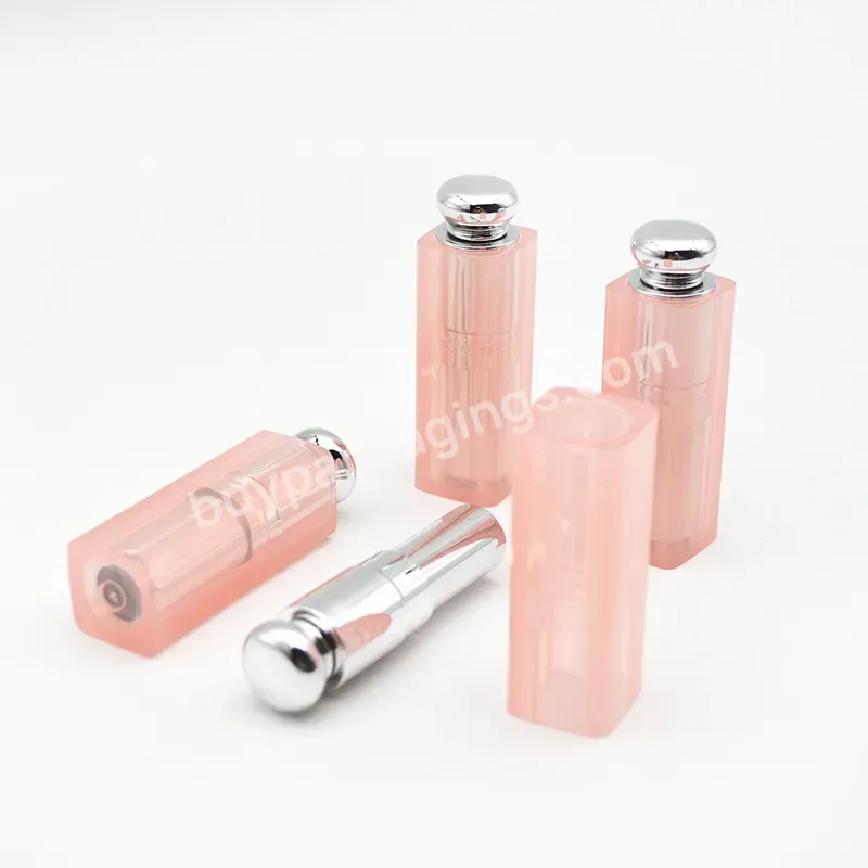 Round Matte Pink Lip Balm Lipstick Tubes Container For Makeup Tubes In Stock - Buy Round Matte Pink Lip Balm,Lipstick Tubes,Makeup Tubes.