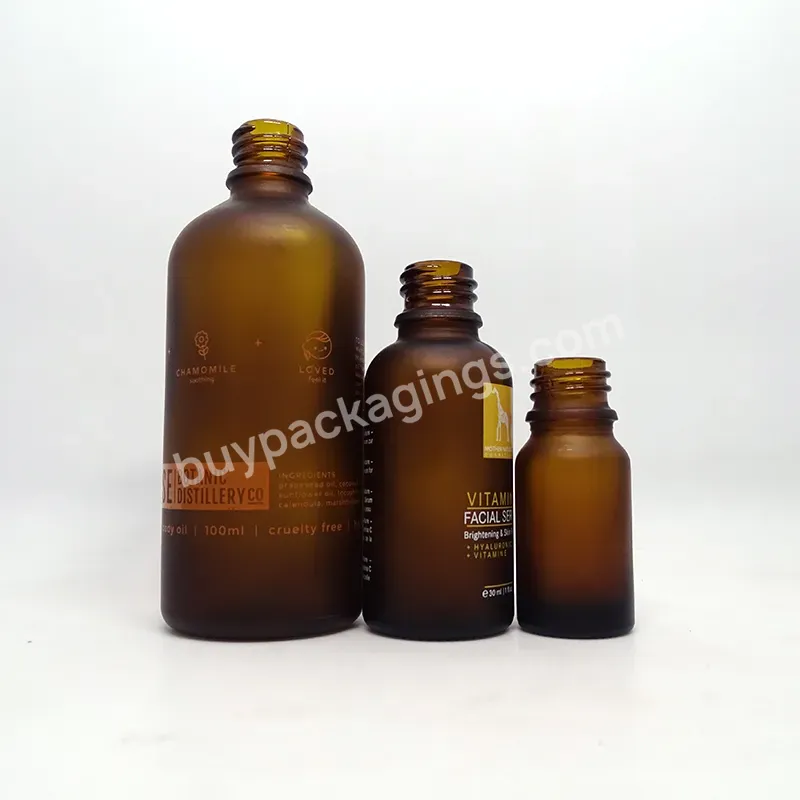 Round Oil Amber Serum 5ml 10ml 15ml 20ml 30ml 50ml 100ml Glass Dropper Bottle For Cosmetic