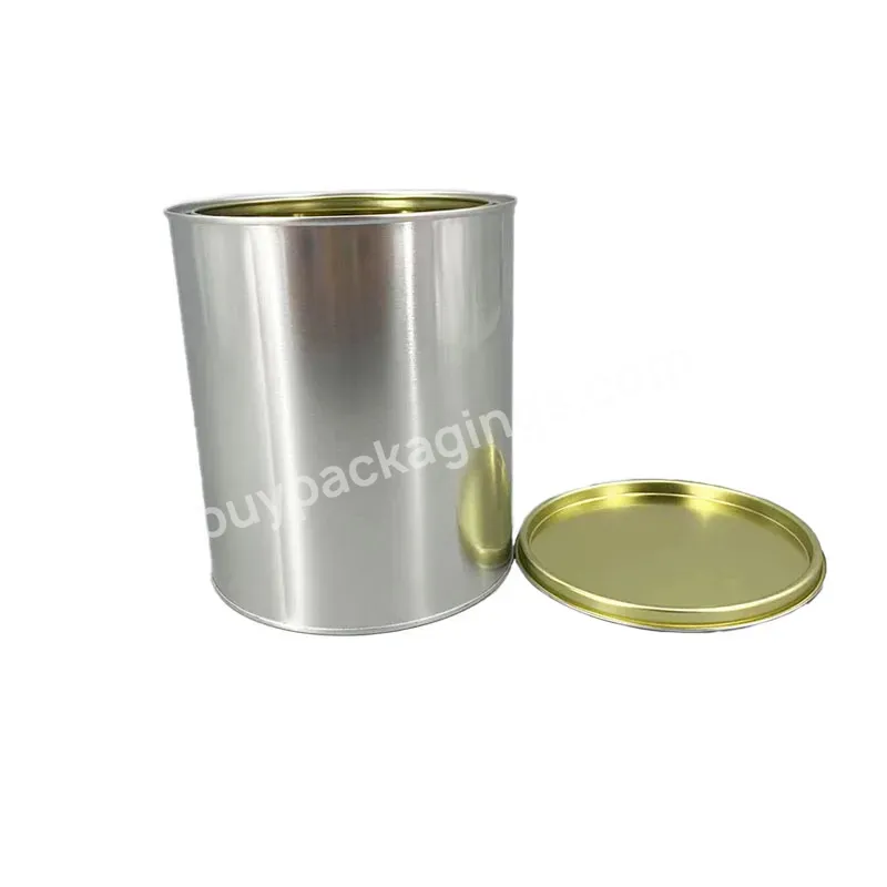 Round Paint Round Tin Can 1pint/1quart/1gallon Round Metal Tin Can With Lid For Candles Packaging