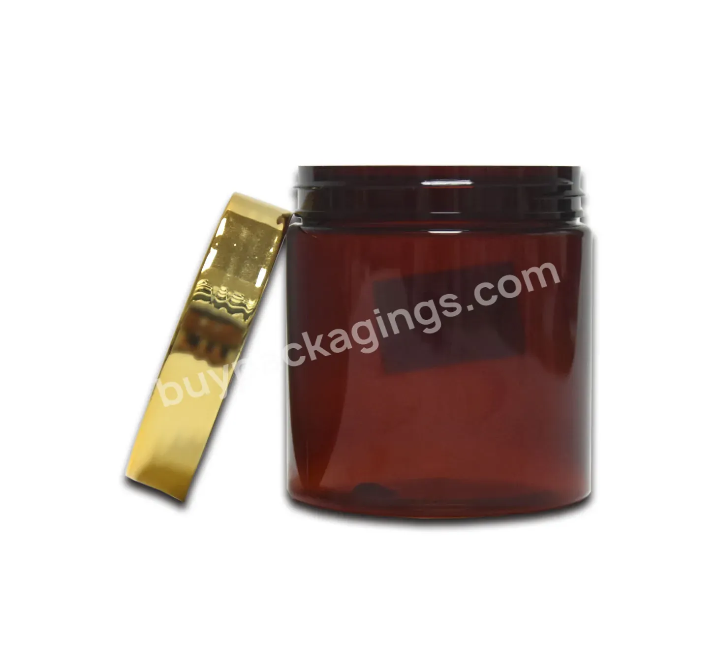 Round Pet Red Body Butter Conditioner Jar 200mlplastic Golden Screw Cap Body Cream Jar Container