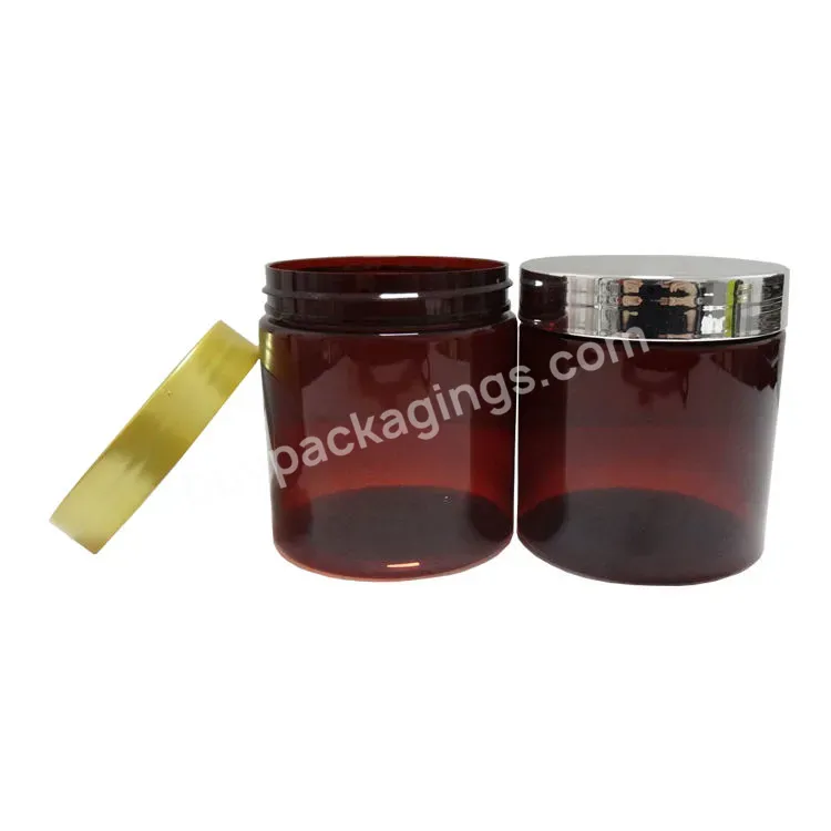 Round Pet Red Body Butter Conditioner Jar 200mlplastic Golden Screw Cap Body Cream Jar Container