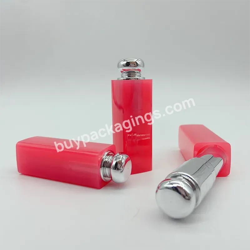 Round Pink Lip Balm Lipstick Tubes Container For Makeup Tubes