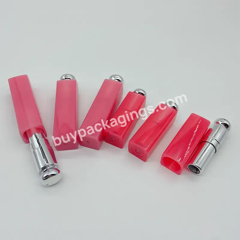 Round Pink Lip Balm Lipstick Tubes Container For Makeup Tubes