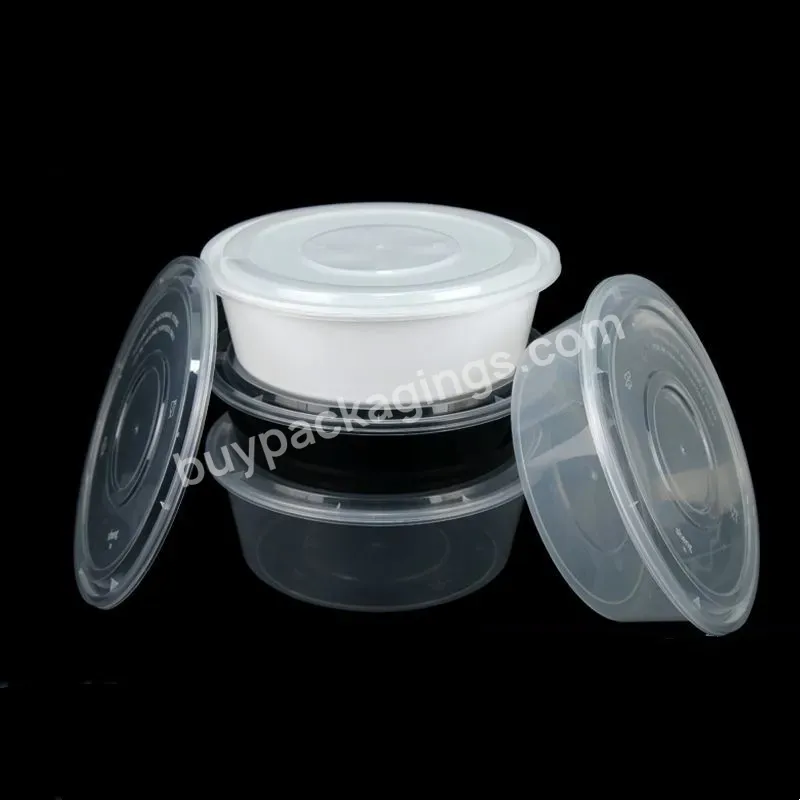 Round Plastic Container Disposable Lunch Box 500 Ml Plastic Container With Lid