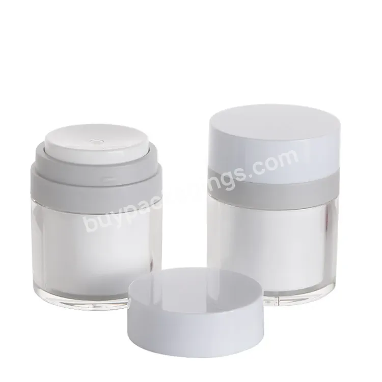 Round Shape Refillable Skin Care Airless Empty Lotion Pump Jar