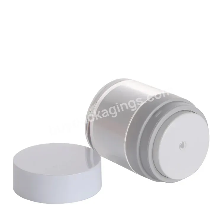 Round Shape Refillable Skin Care Airless Empty Lotion Pump Jar