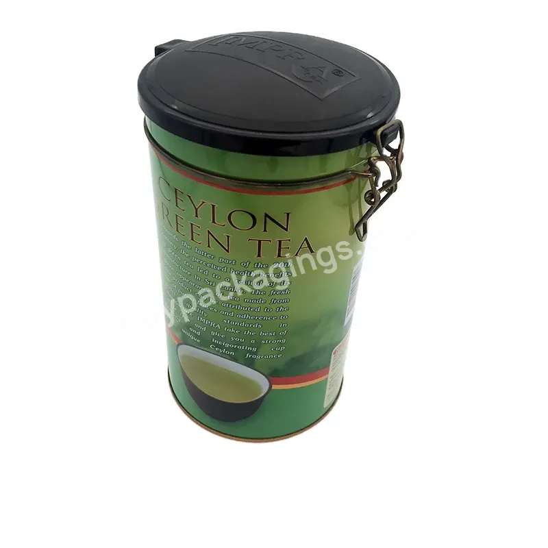 Round Tea Tin Can With Airtight Metal Lids