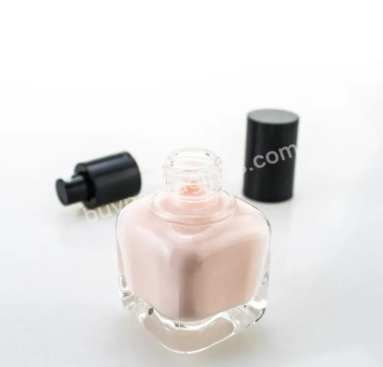 Rounded Edge Cube Glass Foundation Bottle 30ml Lotion Bottle Glass Serum Bottle