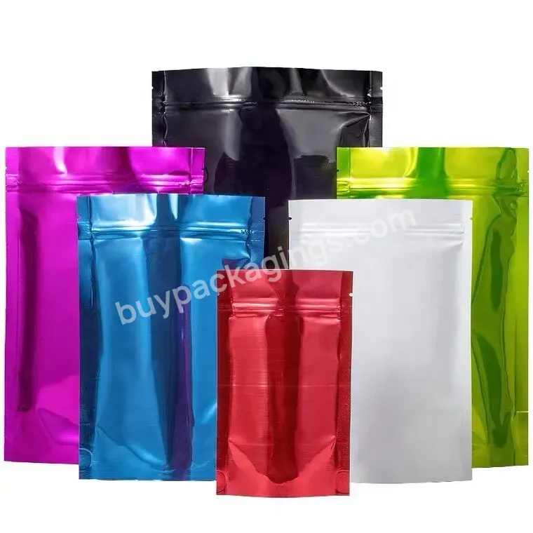 Rts 4*6 Inches Matte Bags Glossy White Black Aluminum Foil Mylar Bags Custom Ziplock Stock Stand Up Packaging Bags