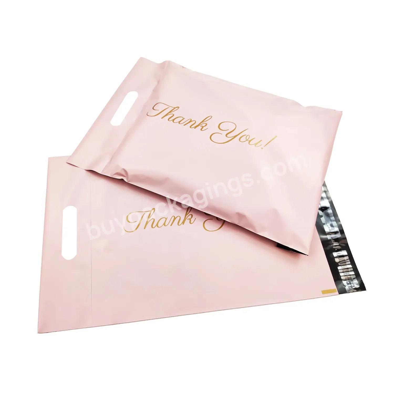 Rts Black Thank You Poly Mailer Bag With Handle Courier Bag With Handle Pink Bag Fit To Hoodies And Sweatshirt - Buy Thank You Courier Bag With Handle,Pink Black White Thank You Poly Mailer With Handle,Mailing Bags For Hoodies And Sweatshirt.