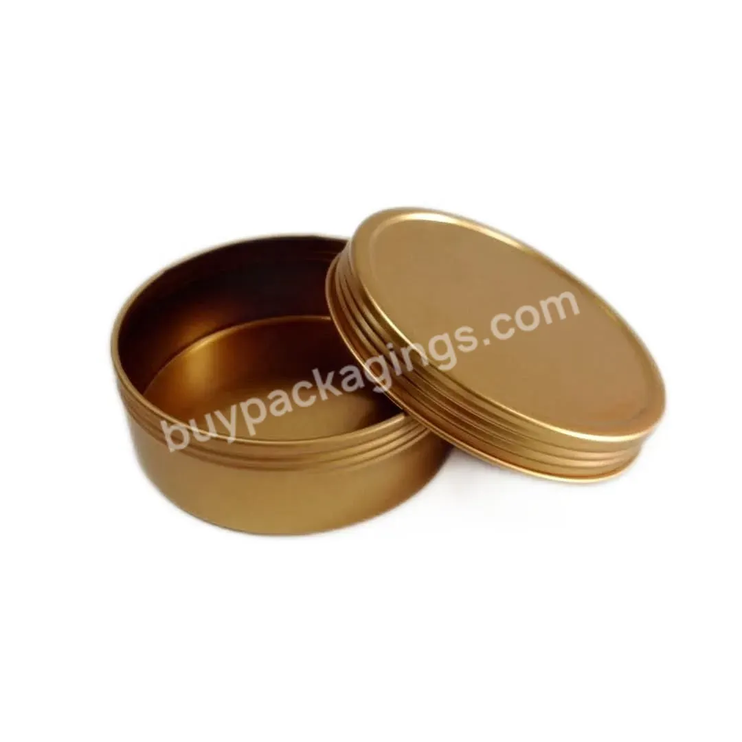Rts Factory Large Stock 4oz Copper Gold Shallow Candle Tin With Screw Top Lid In Matte Black Rose Gold Copper Gold White Silver