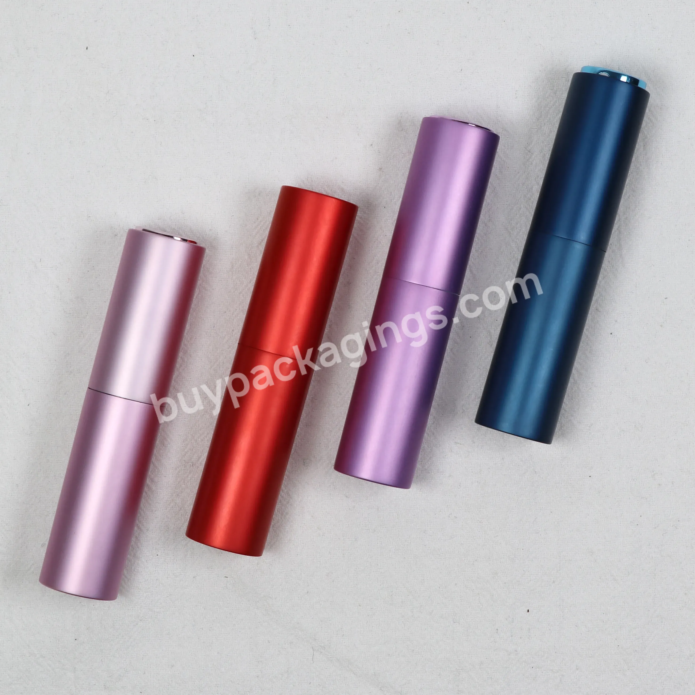 Rts Round 10ml Twist Up Metal Spray Bottle Aluminium Portable Refillable Perfume Bottle Glass Atomizer Bottle