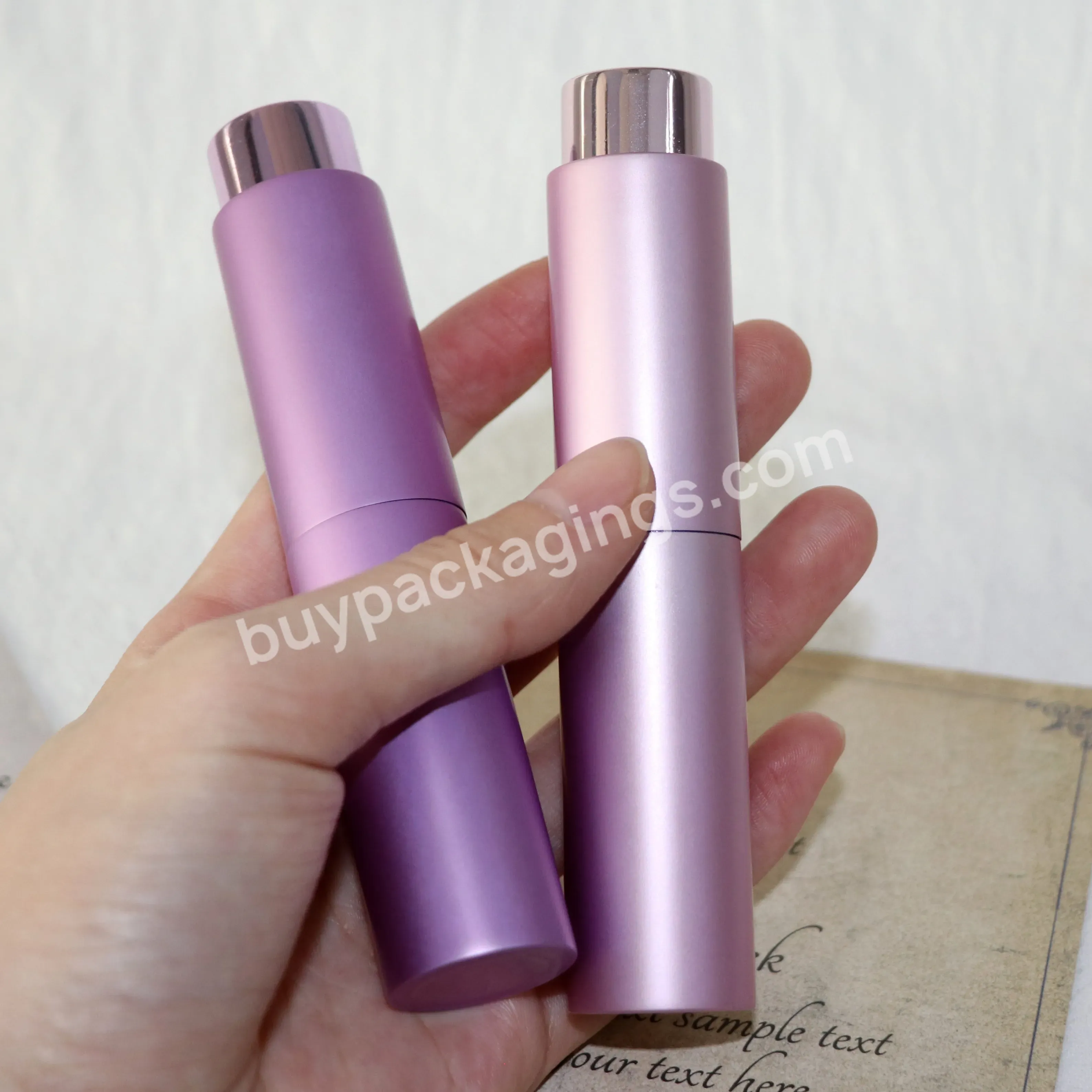 Rts Round 10ml Twist Up Metal Spray Bottle Aluminium Portable Refillable Perfume Bottle Glass Atomizer Bottle