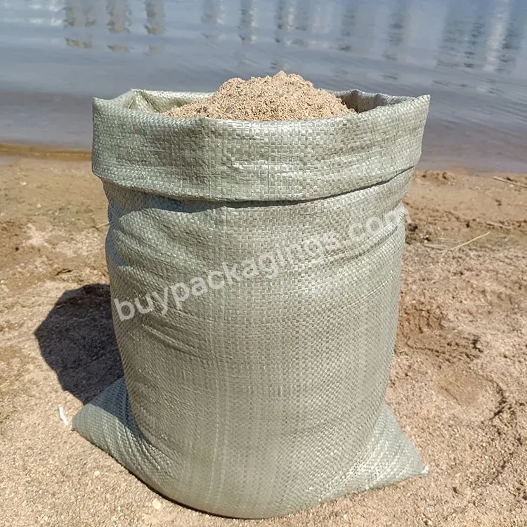 Russian Green Building Garbage Pp Sack Green Woven Sand Bag 50kg Sand Bag For Flood