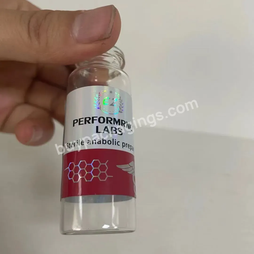 Rx Only Silver Foil Metallic Printing 10ml 20ml Vial Labels For Laboratory Injection Multiple-dose Vial