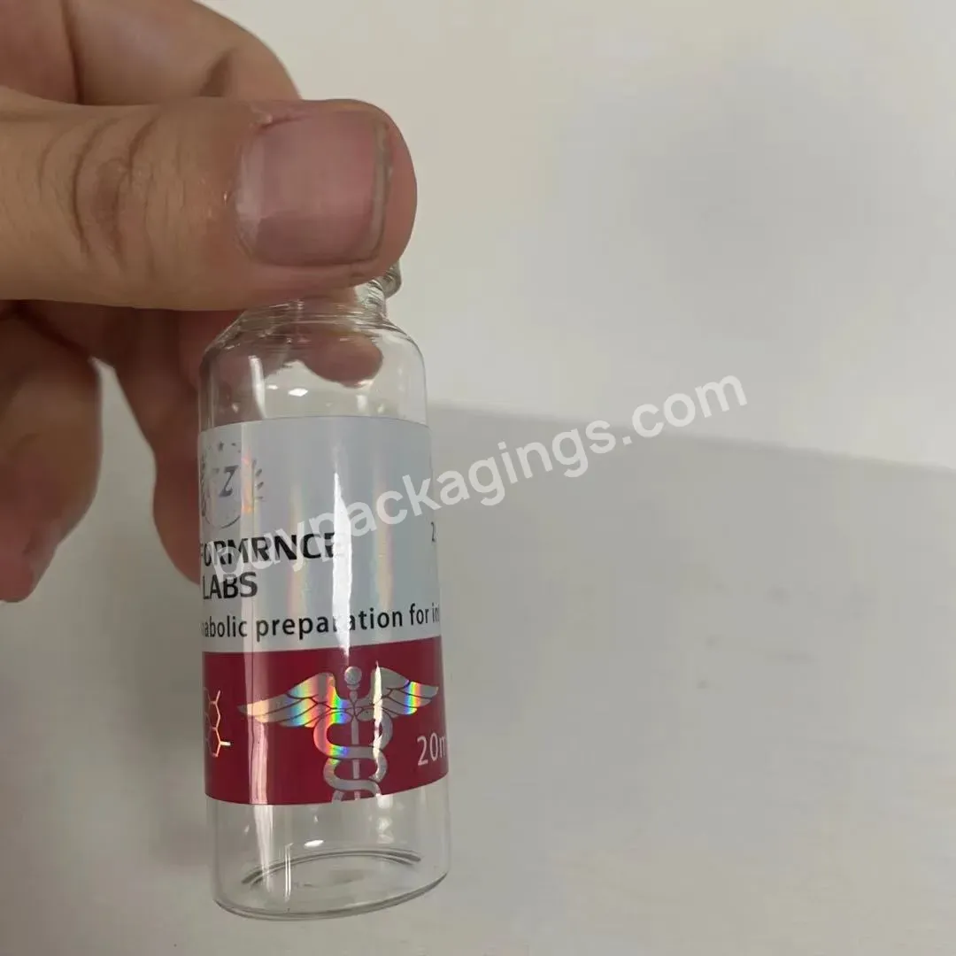 Rx Only Silver Foil Metallic Printing 10ml 20ml Vial Labels For Laboratory Injection Multiple-dose Vial