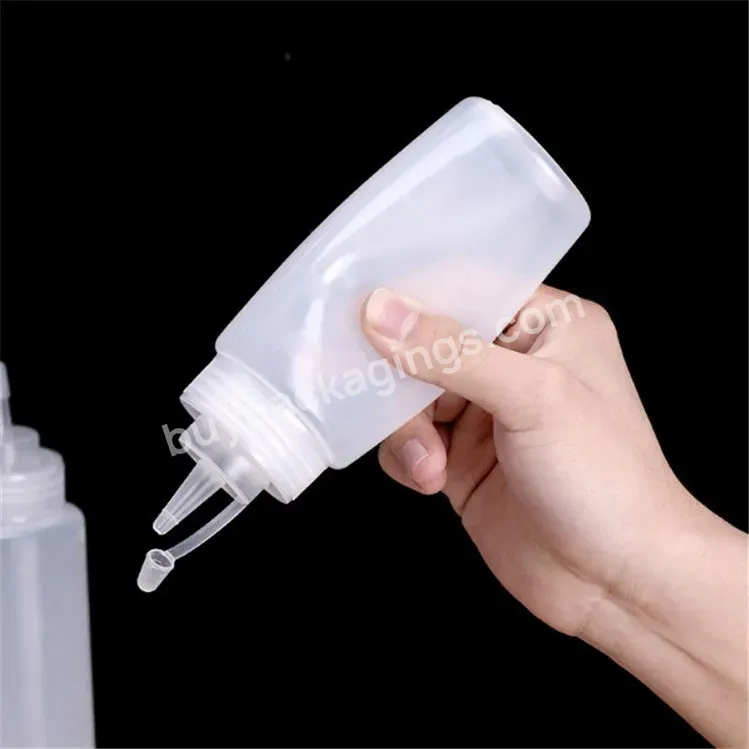 Salad Dressing Dispenser Plastic Ketchup Squeeze Clear Squirt Squeeze Condiment Plastic Bottle For Sauce