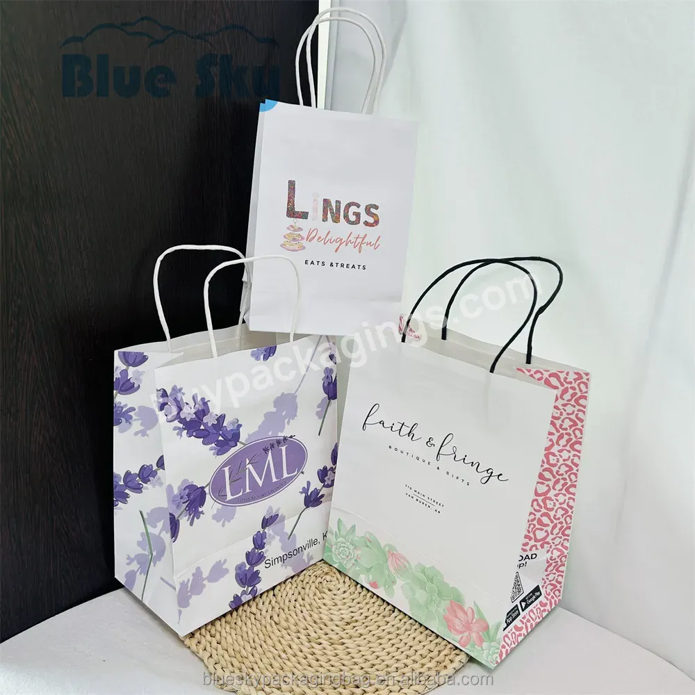 Sales Of The First 180g Custom Printed Logo Kraft Paper Bag Processing Shopping Gift Paper Bag Processing