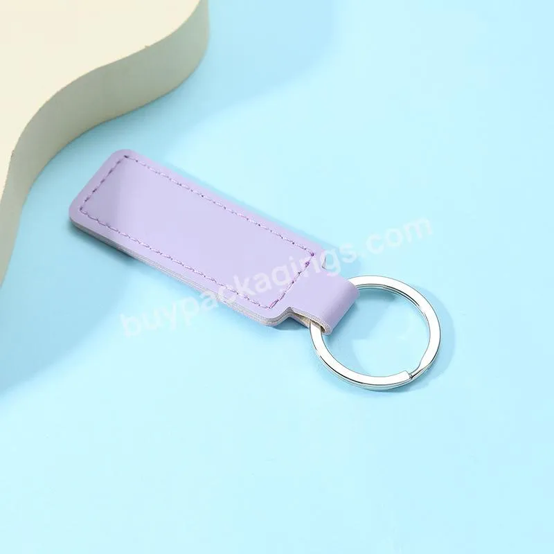 Sample Available Keychain Maker Custom Personalized Luxury Pu Leather Key ring Cowhide Keychain Premium Genuine Leather Keyring