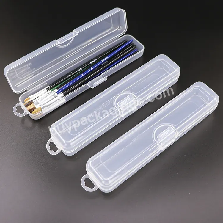 School Plaid Color Pencil Plastic Box Stationery Fountain Pen Paintbrush Case