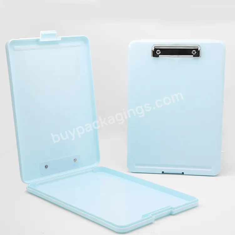 School Stationery Portable Customized File Box Plastic Nursing A4 Document Clip Board Box Storage Office Clipboard - Buy Office Clipboard,File Clipboard,A4 Document Box.