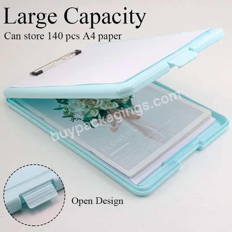 School Stationery Portable Customized File Box Plastic Nursing A4 Document Clip Board Box Storage Office Clipboard - Buy Office Clipboard,File Clipboard,A4 Document Box.