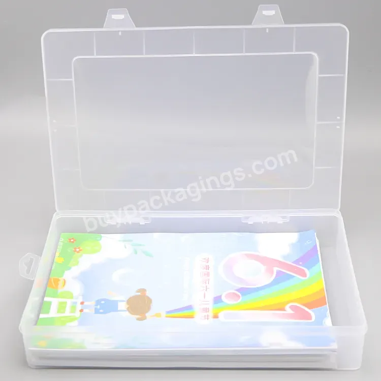 School Supplies Custom Print Office Clear Box Folder Business File Storage Organizer For Tools With Lid