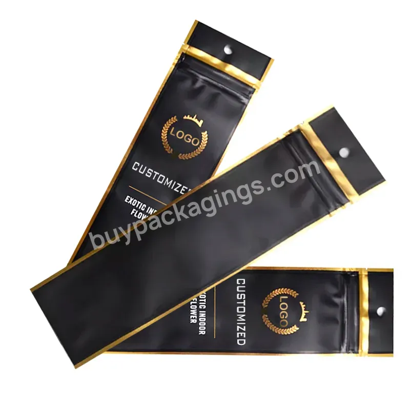 Sealable Pouch Pre-roll Tube Packaging Puncture Proof 8ml Sachets Zip Mylar Bag Small Proof Plastic Vanilla Beans Pods Packaging