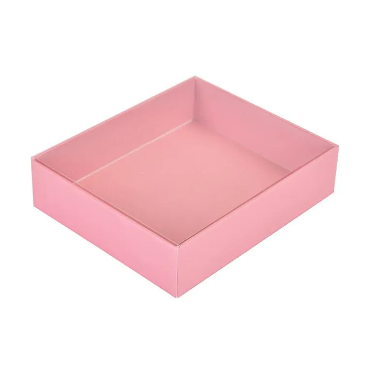 see through new design square cosmetic display pastry cake scarf tie  hair clips cookie packaging gift box with clear pvc lid