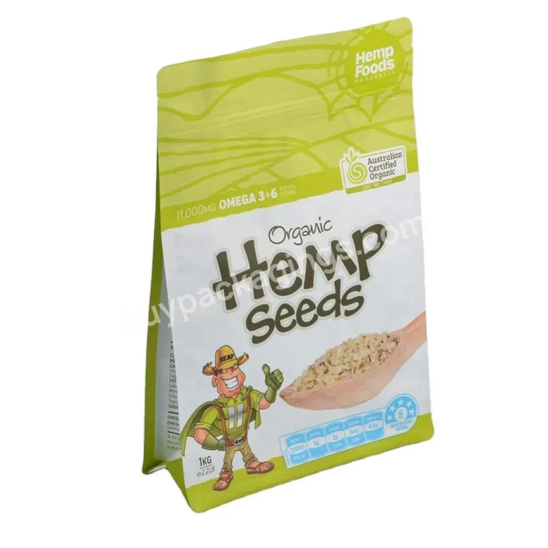 Seeds 8 Side Sealing Environmentally Friendly Degradable Flat Bottom Packaging Bag Organic Hemp Food Pe Recyclable Sandwich Bag