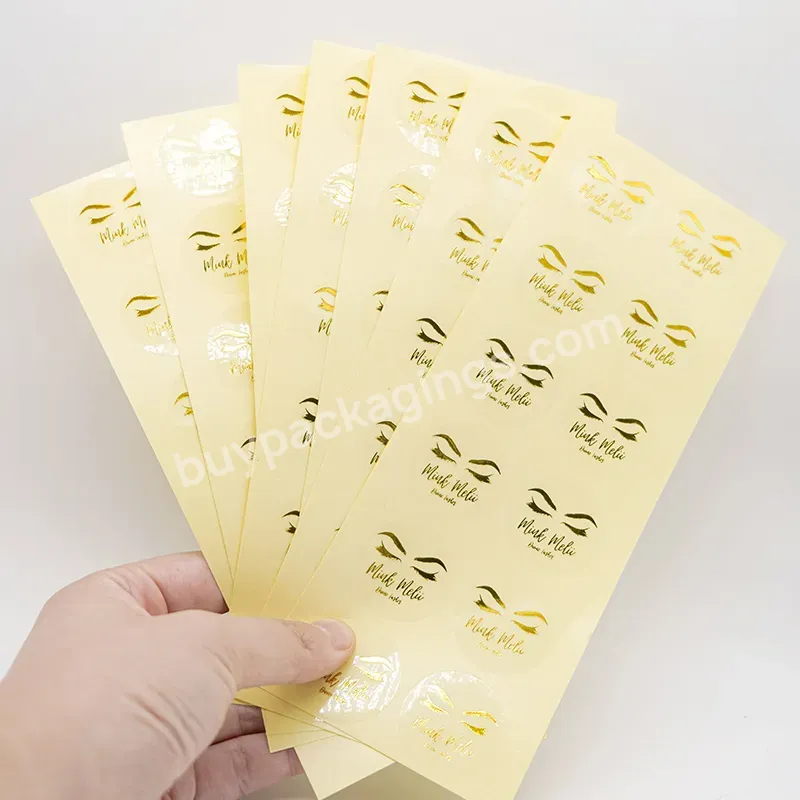 Self Adhesive Customized Printing Clear Gold Foil Stickers Transparent Logo Label