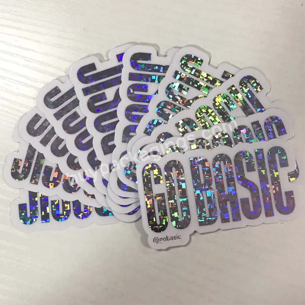 Self Adhesive Die Cut Holographic Gold Foil Stamping Sticker