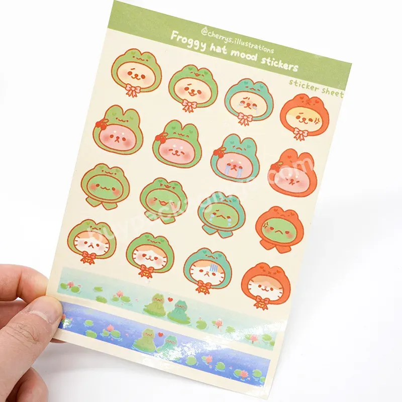 Self Adhesive Paper Labels Printing Custom Kiss Cut Sticker Sheet