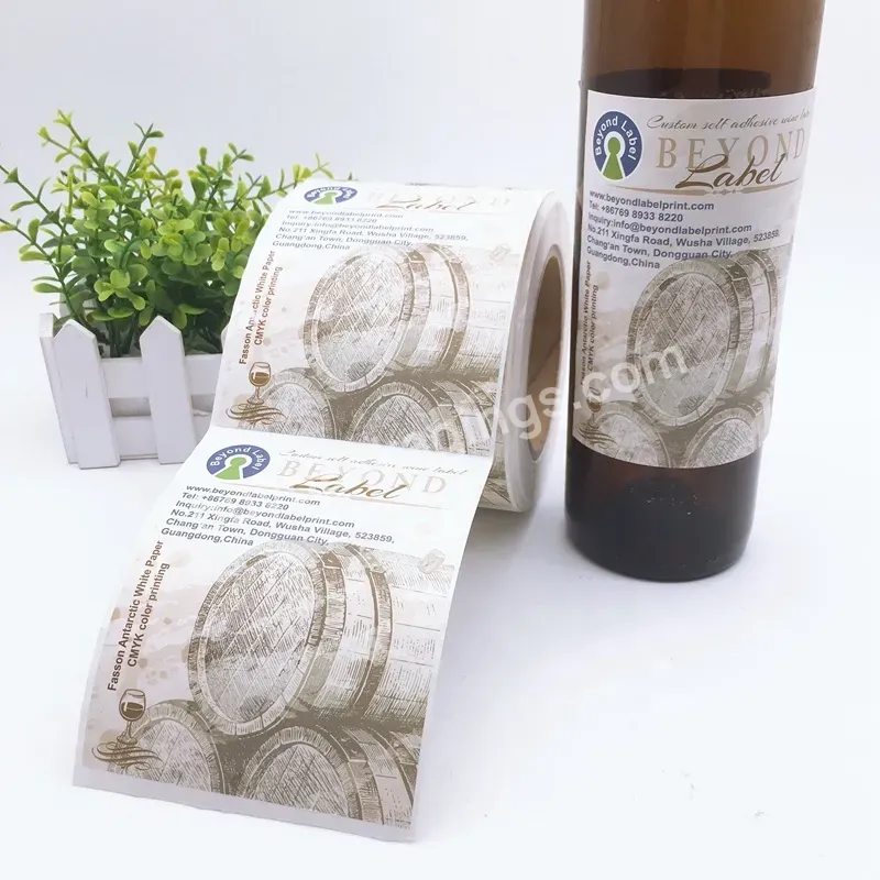 Self Adhesive Sticker Label For Wine Bottle Roll Custom Logo Printing