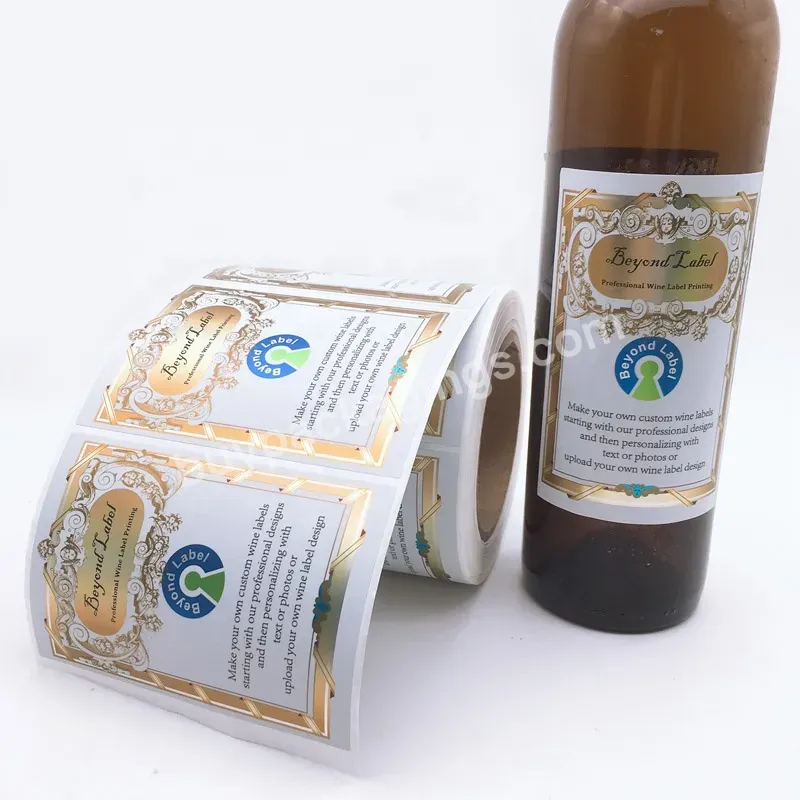 Self Adhesive Sticker Label For Wine Bottle Roll Custom Logo Printing