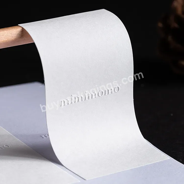 Self Adhesive Sticky Back Eco Kraft Paper Stickers Minimalist White Kraft Label Sticker Embossed Raised Effect Sticker Label