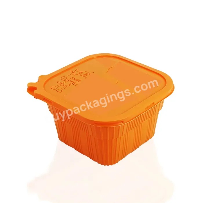 Self Heating Food Container Box Food Grade Plastic Customized Food Packaging Disposable Pp Plastic Rosin Stamping Orange Accept