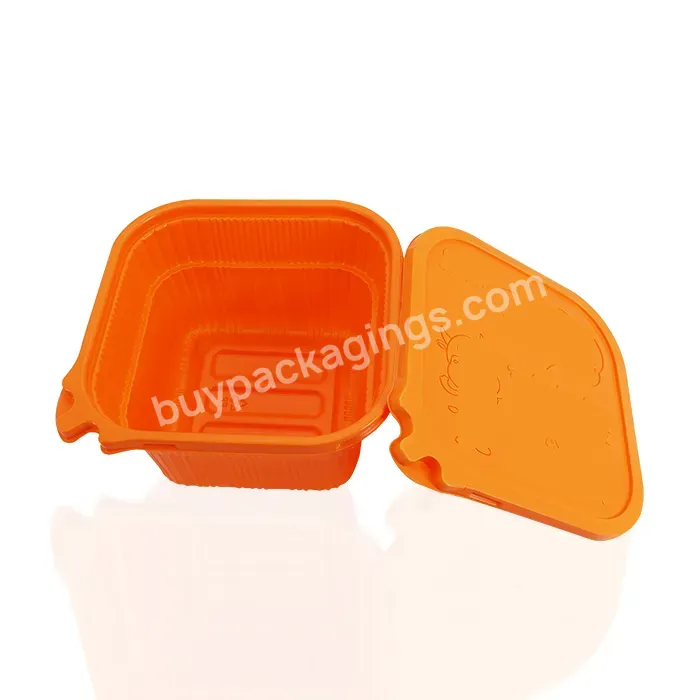 Self Heating Food Container Box Food Grade Plastic Customized Food Packaging Disposable Pp Plastic Rosin Stamping Orange Accept