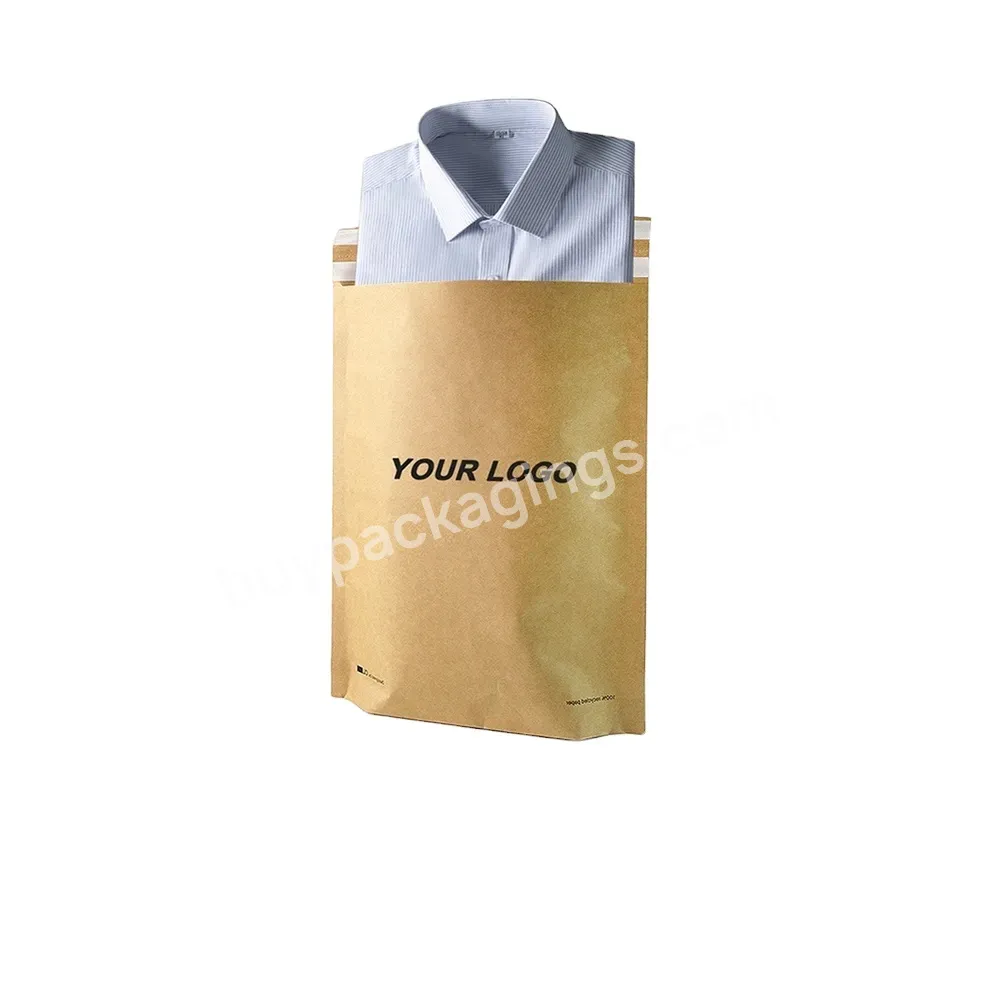 Self Seal Clothing Packaging Biodegradable Kraft Paper Mailing Cardboard Envelope Bag Paper Courier Bags Paper Courier Bags