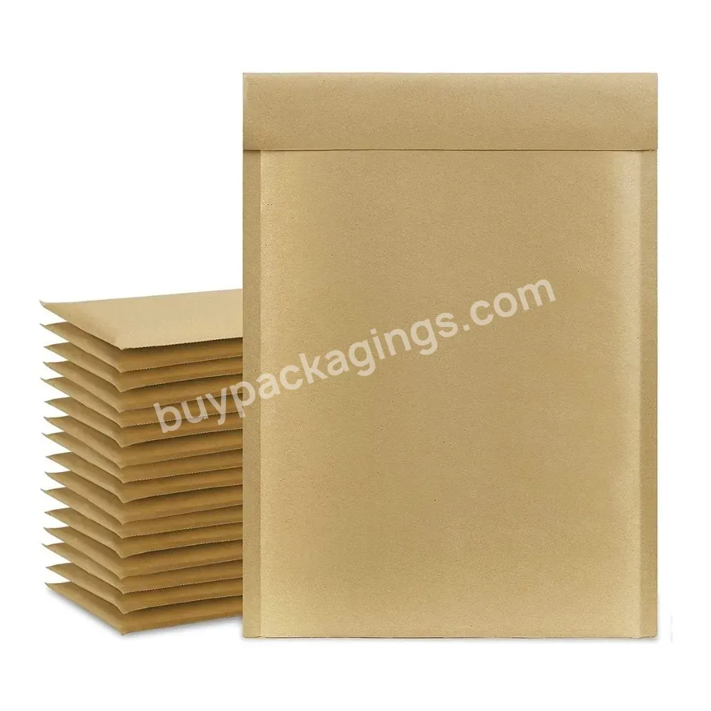 Self Sealing Tear Resistant Small Business Mailing Packages Natural Kraft Bubble Paper Bag Envelopes Padded Mailer Bag